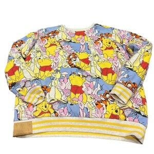 Disney Reversible Sweatshirt Winnie The Pooh Tan Size small all over graphic